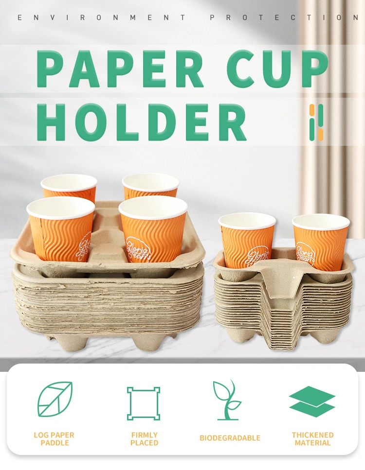 Disposable 4 Cup Carrier Take Away Cardboard Paper Cup Holders